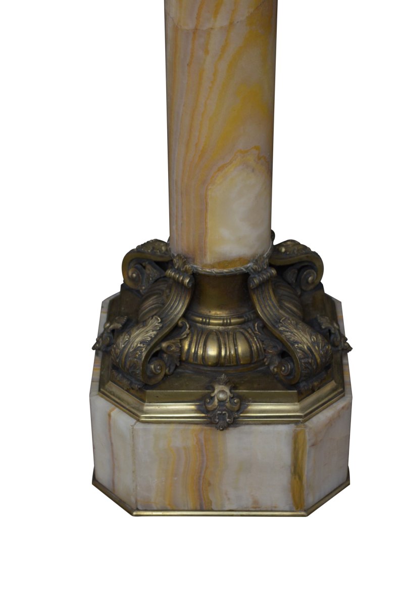 Two Superb Antique Marble Columns - Onyx Pedestals - Image 4